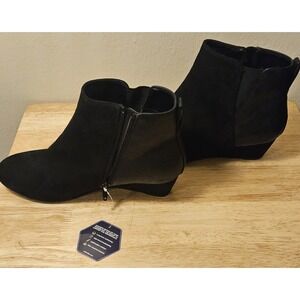 Croft & Barrow Ortholite Baron Women's Black Ankle Boot Side Zip Size 10 Wide